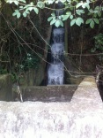 Gray-water waterfall.